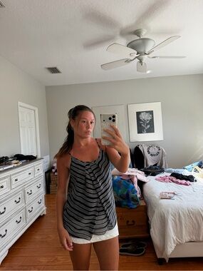 Vintage Striped Black and Gray Women's Lightweight Tank Top